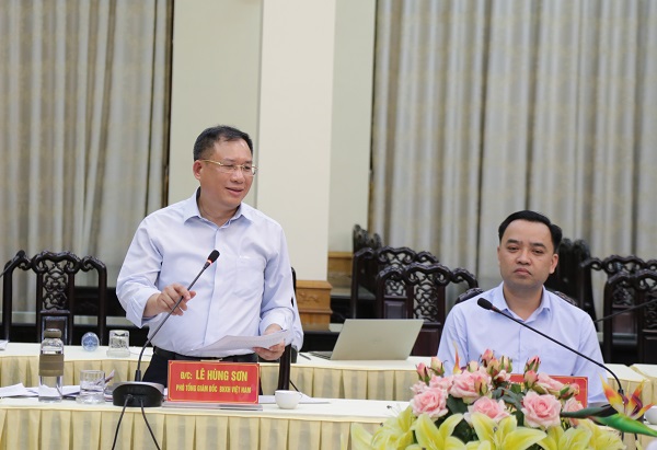 Phó Tổng Giám đốc BHXH Việt Nam Lê Hùng Sơn phát biểu tại buổi làm việc